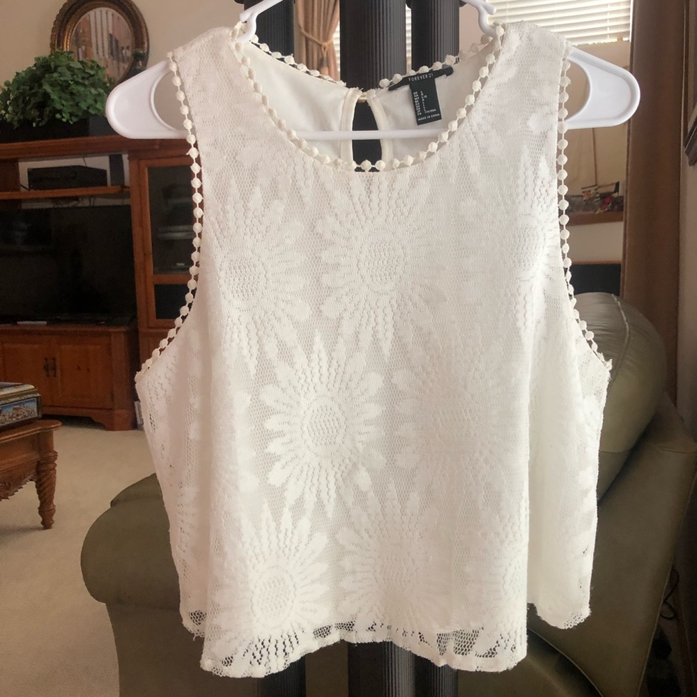 White Floral Tank